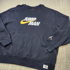 Nike Jordan Sweatshirt Men XXL Jumpman Crewneck Heavy Cotton French Terry Black